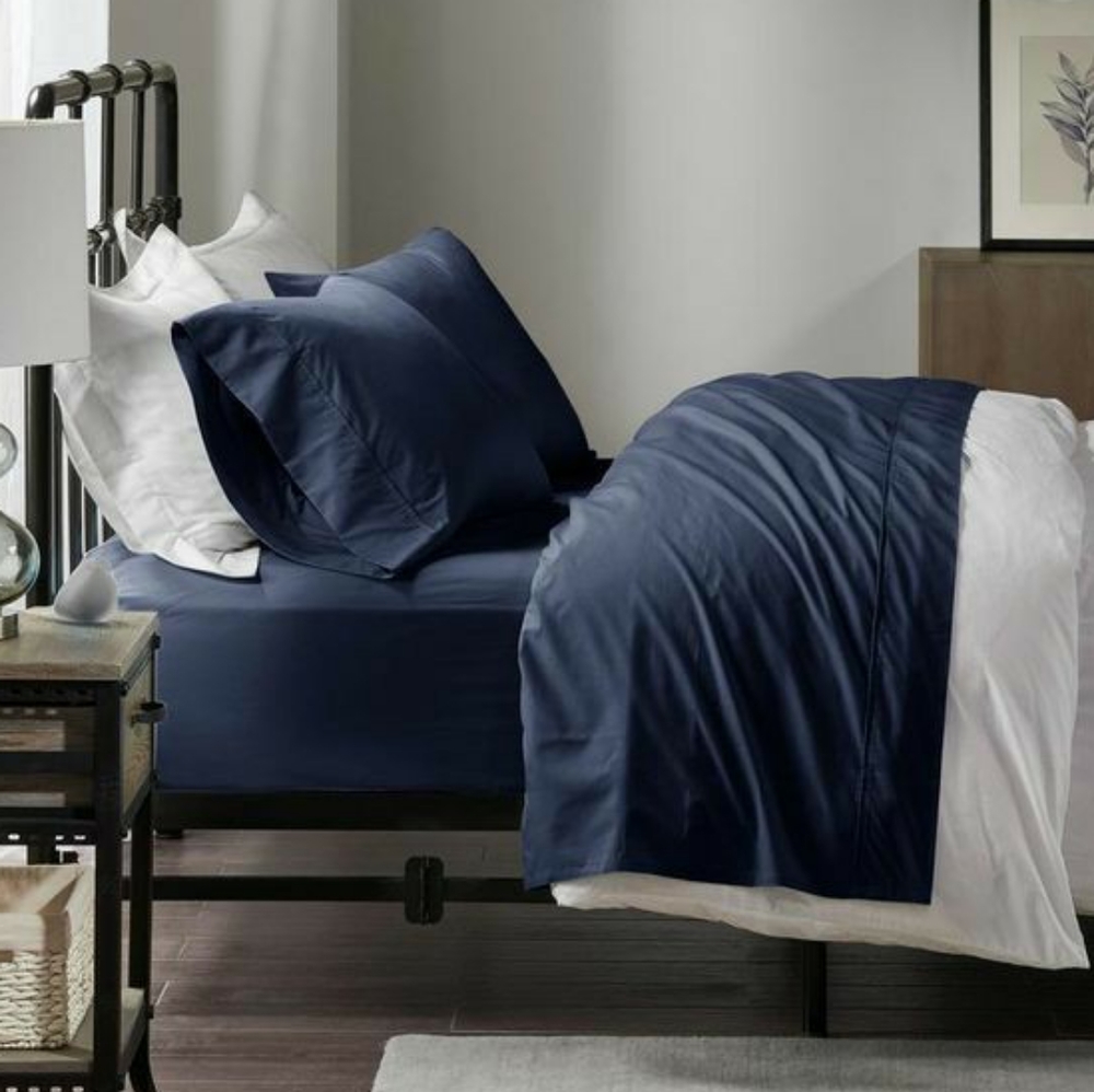 Navy Queen Sheet Set Microfiber MSH New Bedding
